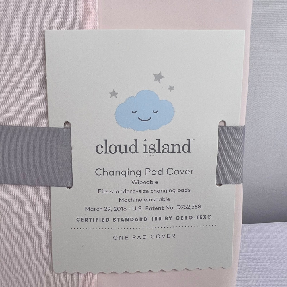 Cloud Island Pink Changing Pad Cover Wipeable OEKO TEX NWT
